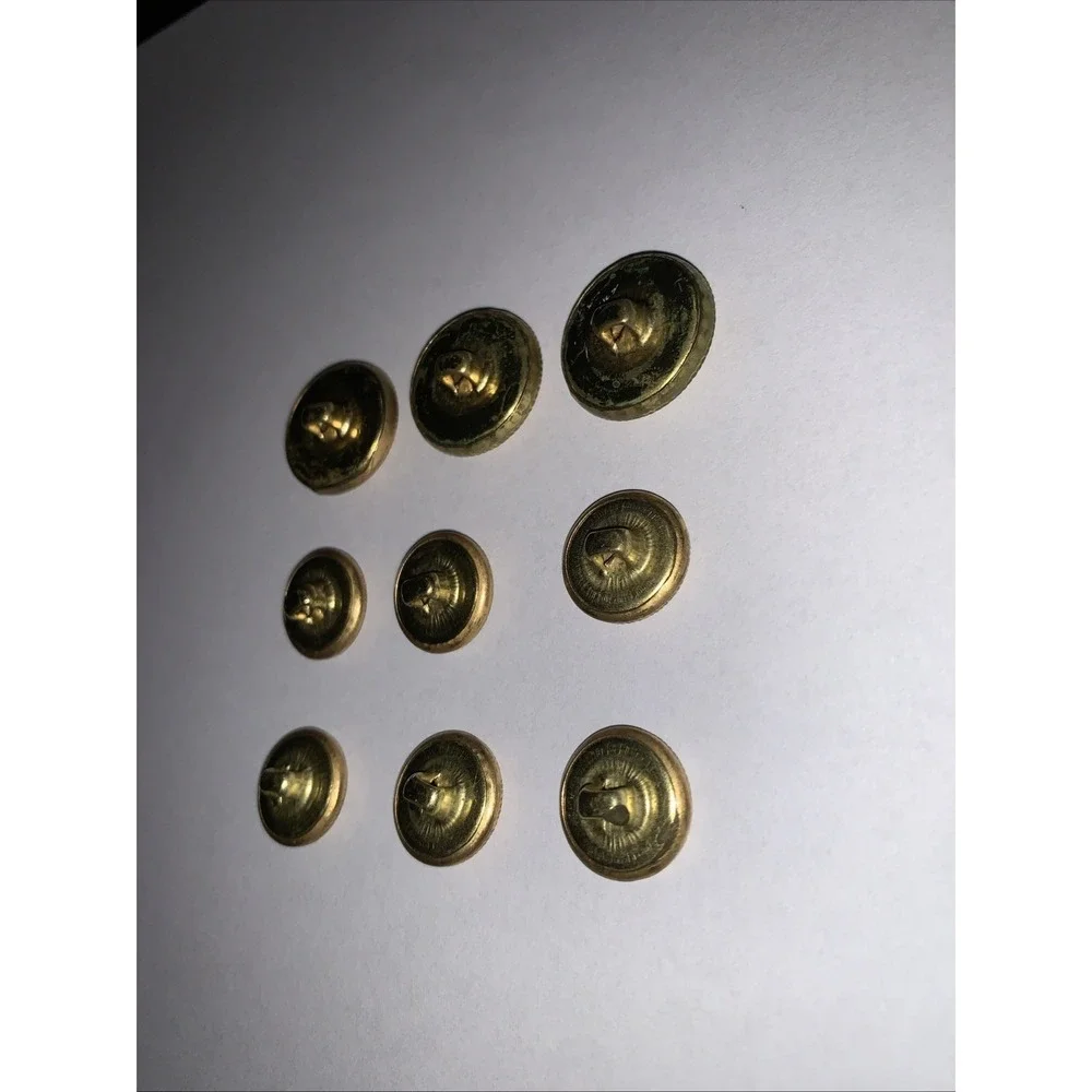 9 Brooks Brothers 346 Golden Fleece Metal Blazer Buttons Sheep Logo Front Sleeve